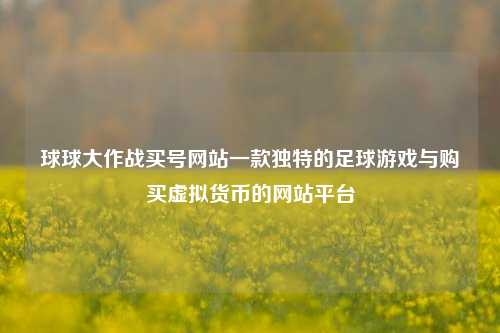 球球大作战买号网站一款独特的足球游戏与购买虚拟货币的网站平台
